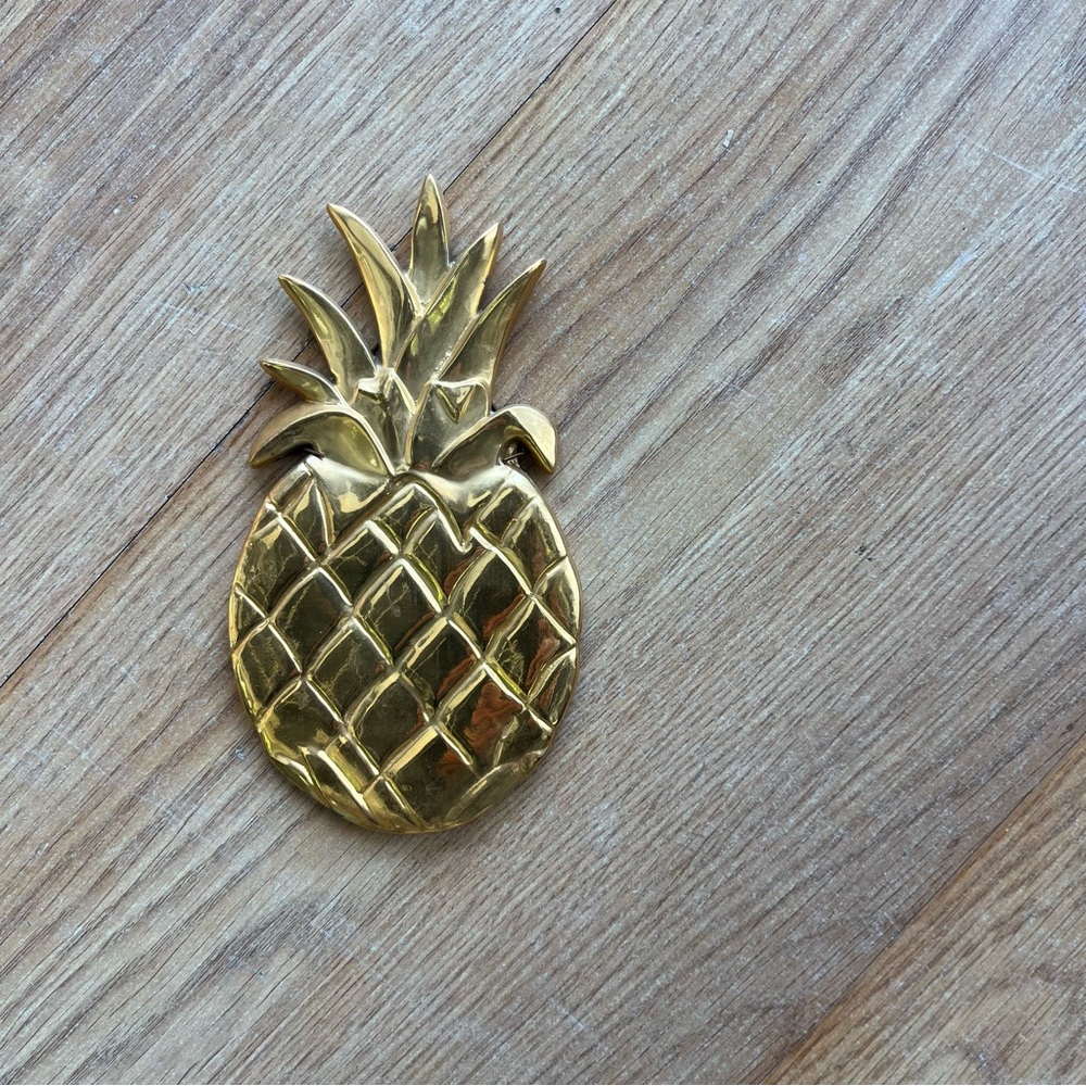 Vintage Solid Brass Pineapple Fruit Wall Decor Welcome